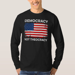 Camiseta Democracia Não Teocracia Igreja Separada Constitui