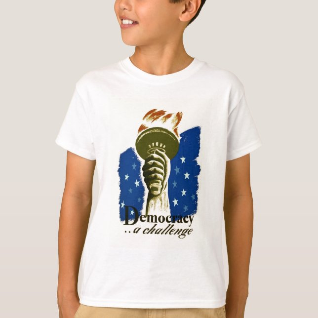 Camiseta Democracia. Um desafio - poster de WPA - (Frente)