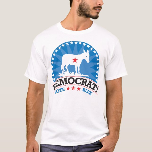 Camiseta Democrata! Azul do voto! (Frente)