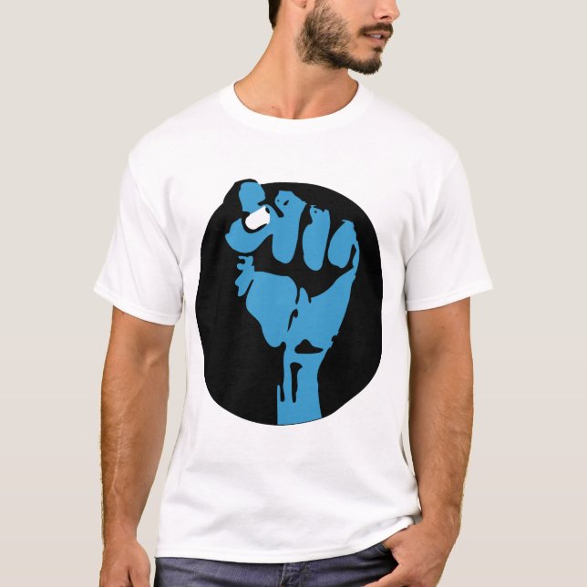 Camiseta democrata de sangue azul: punho (Frente)