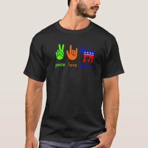 Camiseta Democrata do Burro do Amor pela Paz Eleição Interm