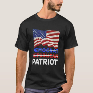 Camiseta Democrata Não Republicano Não Rino Patriota dos EU