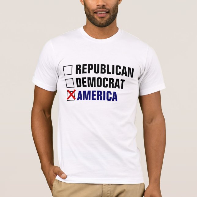CAMISETA DEMOCRATA REPUBLICANA AMÉRICA (Frente)