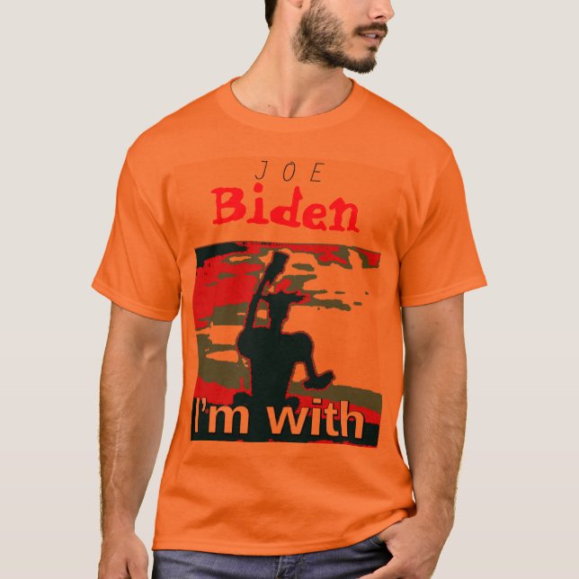 Camiseta Democratas 2024 Eu estou com Ele Votando em Joe Bi (Frente)