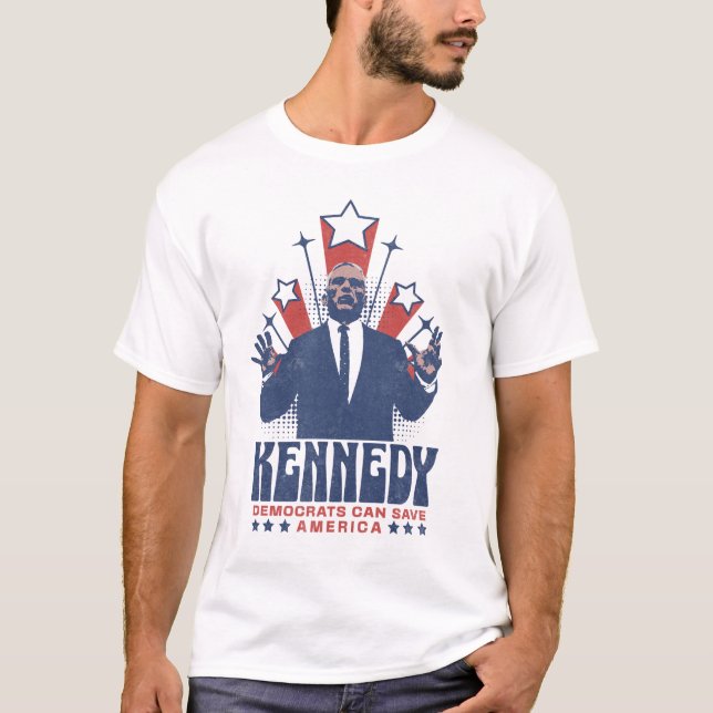 Camiseta Democratas Kennedy Podem Salvar a América RFK Jr 2 (Frente)