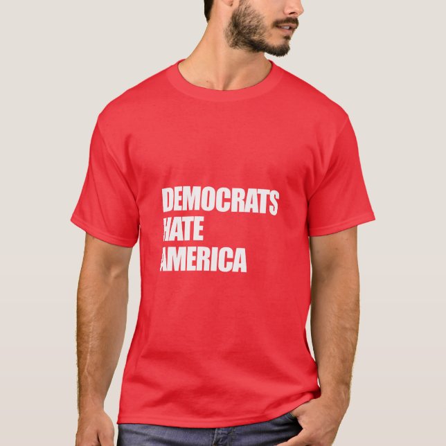 Camiseta Democratas Odeiam Republicanos Conservadores da Am (Frente)