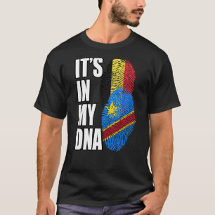 Camiseta Democrática Congolesa E Belga Mistura DNA Flag Her