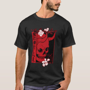 Camiseta Demon Art Face Skull Devil Oni Harajuku A