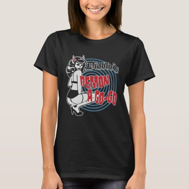 CAMISETA DEMON GO GO PINUP KILLER HALLOWEEN UNDEAD RETRO HO (Frente)