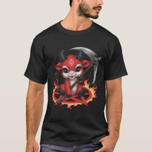Camiseta Demon Goat Scythe Kawaii Kawaii Gótico Satanic Bab