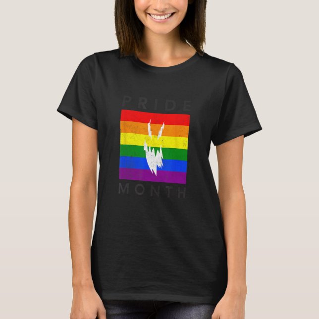 Camiseta Demon LGBTQ+ Gay Transgender Lésbica do mês do org (Frente)
