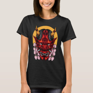 Camiseta Demon Oni Mask Com Sakura