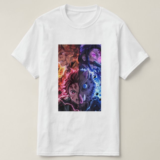 Camiseta Demon Slayer electro color  (Frente do Design)