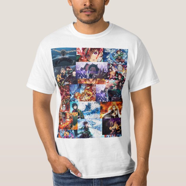 camiseta demon slayer, imagens animadas (Frente)
