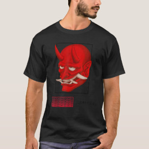 Camiseta Demônio Arte Japonês Enfrenta O Crânio De Oni Hara