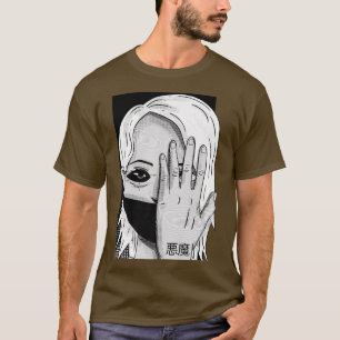 Camiseta Demônio com anime amador de horror estético japonê