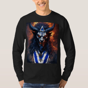 Camiseta Demônio mau Demônico de Israel com bandeira israel