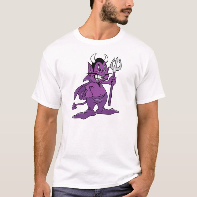 Camiseta Demónio roxo dos desenhos animados (Frente)