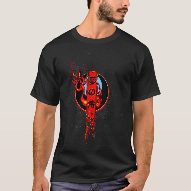 Camiseta Demônio Seal Demon Face Máscara Espadas Flames (Frente)