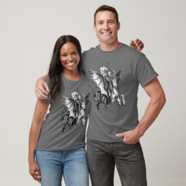 Camiseta Demônio Superior Sobre Serpente Segurando Um Estan