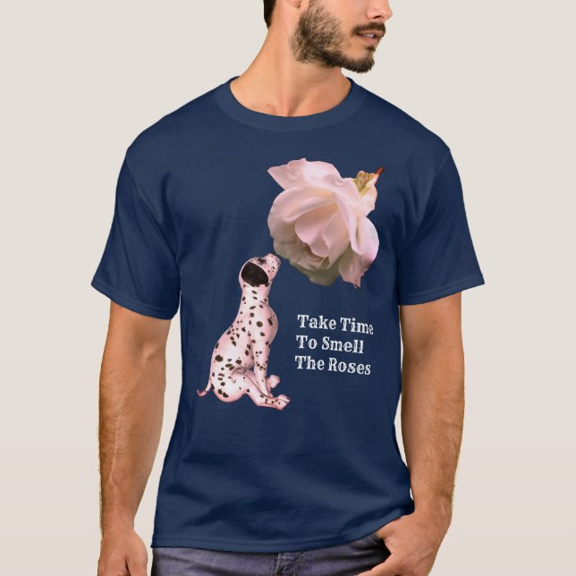 Camiseta Demore A Cheirar Rosa Puppy Rosa Inspirational (Frente)
