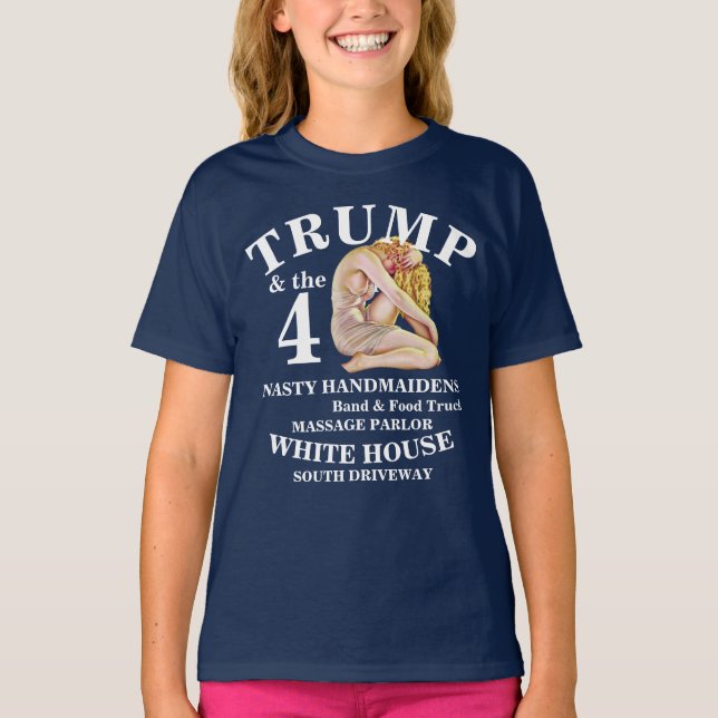 CAMISETA DEMS TRUMPS FINAL FELIZ MASSAGEM SALÃO COMIDA CAMI (Frente)