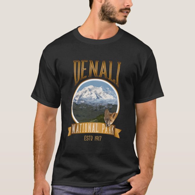 Camiseta Denali Ak Mt Mckinley Denali National Park With Fo (Frente)