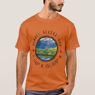 Camiseta Denali Alaska Graphic with Global Coordinates Over