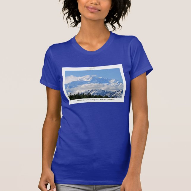 Camiseta Denali/Mtns está chamando-j Muir/com beira (Frente)