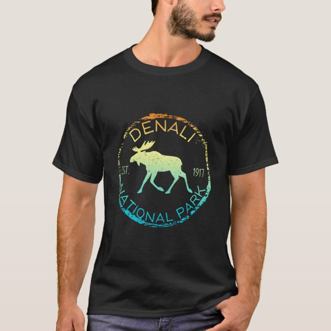 Camiseta Denali National Park Alaska Moose Hiker (Frente)