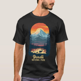 Camiseta Denali National Park Retro Sunset Wilderness Ar