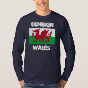 Camiseta Denbigh, País de Gales com bandeira galesa