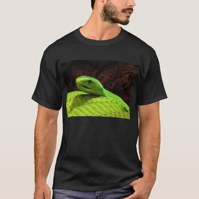 Camiseta Dendroaspis oriental Angusticeps da mamba verde (Frente)