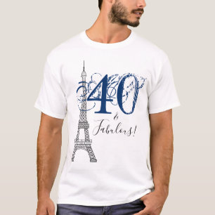 Camiseta Denim Blue 40 e Fabulosa Torre Eiffel Paris