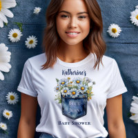Denim Blue Jean | Daisies Floral Chá de fraldas