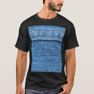 Camiseta Denim Blue: Textura clássica de Jeans.