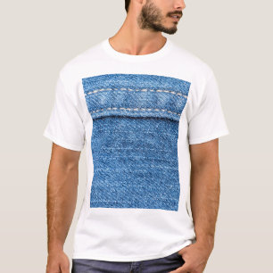 Camiseta Denim Blue: Textura clássica de Jeans.