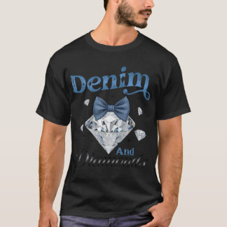 Camiseta Denim E Arco De Ouros Meninas Mulheres