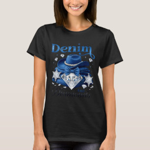Camiseta Denim e diamantes estilo glam cowgirl ocidental pa
