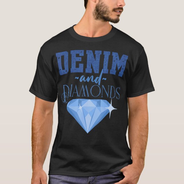 Camiseta Denim Tecido Diamantes Na moda Skinny Jeans Lover (Frente)