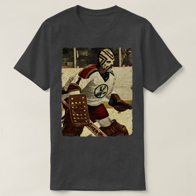 Camiseta Denis Herron Kansas City Scouts 1975 TShirt (Frente do Design)