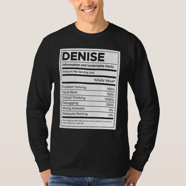 Camiseta Denise Nutrition Information Problem Solving Duro (Frente)