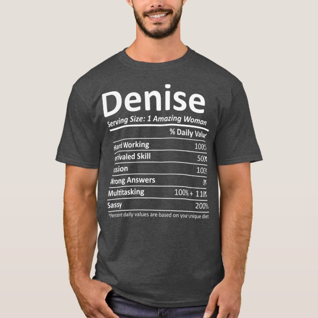 Camiseta DENISE Nutrition Personalised Name Gift (Frente)