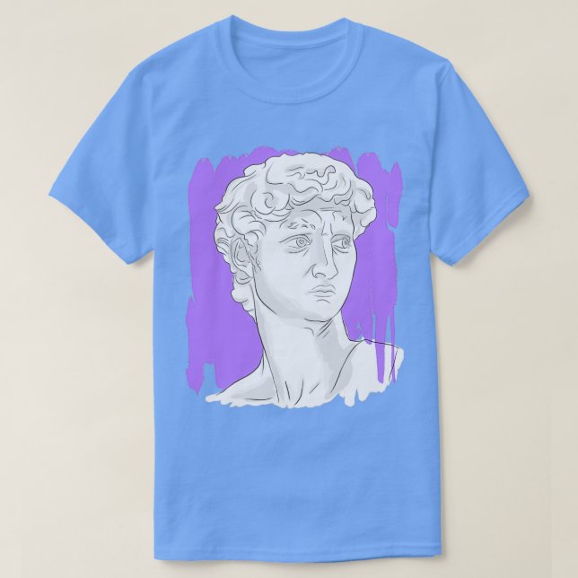 Camiseta Denizko Art Statue Head Purple (Frente do Design)