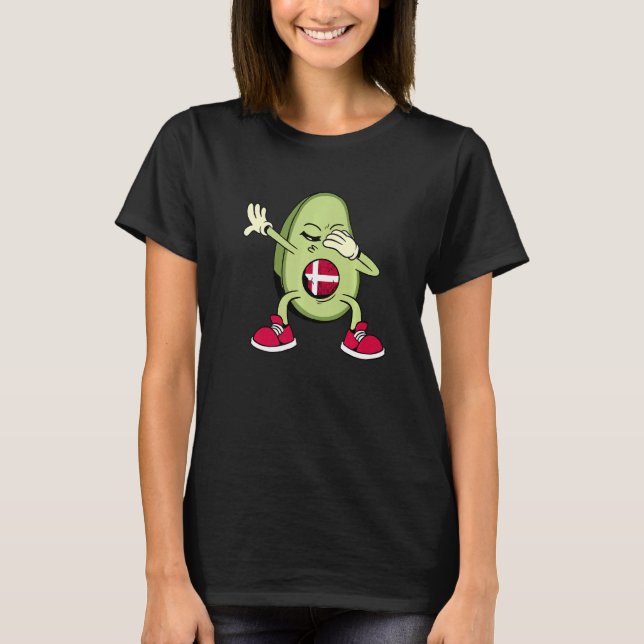 Camiseta Denmark Danish Soccer Team Dabbing Avocado Danish  (Frente)