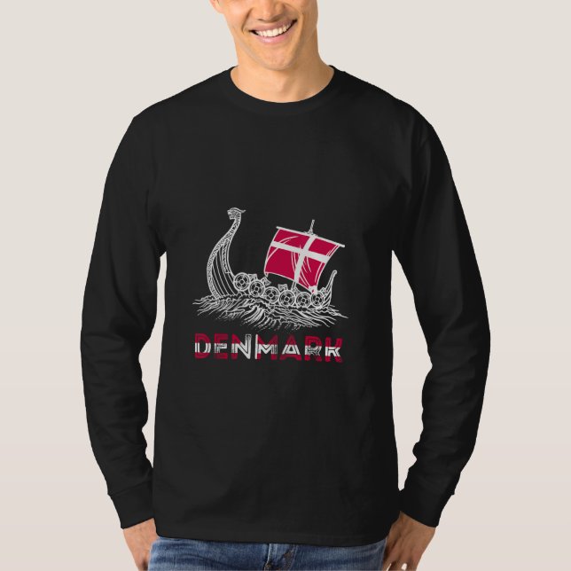 Camiseta Denmark Flag Pride Viking Danish Valhalla Dansk Ro (Frente)