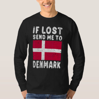 Camiseta Denmark Flag Souvenir If lost send me to Denmark