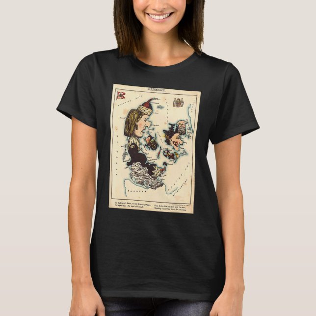 Camiseta Denmark Illustrative Map (Frente)