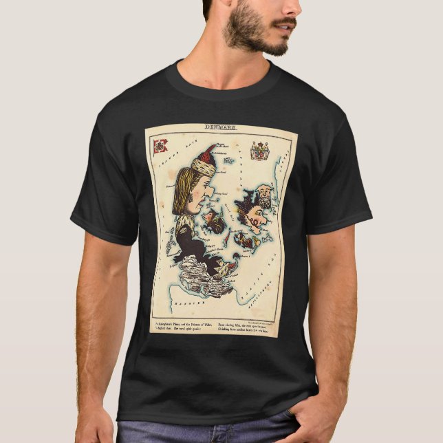 Camiseta Denmark Illustrative Map (Frente)