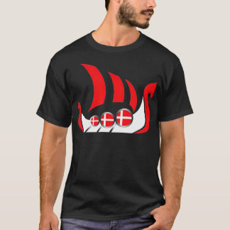 Camiseta Denmark Viking Ship Danish Flag Dragon Boat